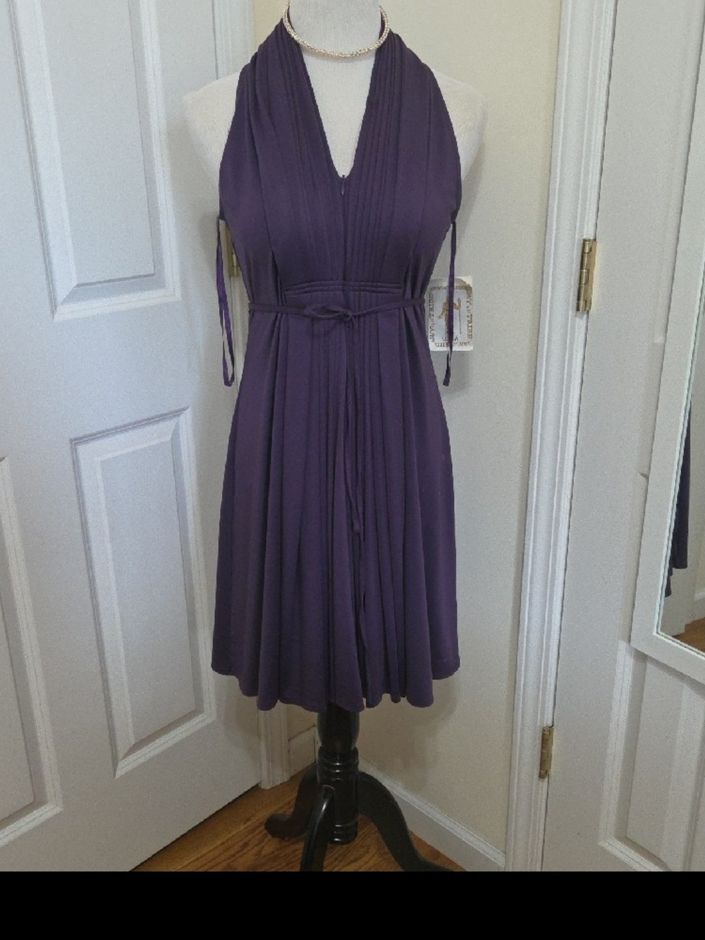 My Tribe Deep Purple Halter Midi Dress